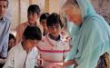 Sr. Joan with students at a rural school in Pakistan.