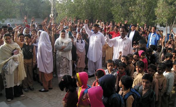 Patients wait for the clinic to open.