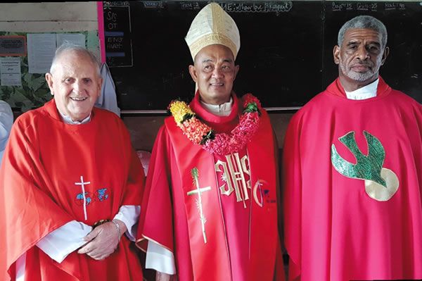 From left: Fr. Donal, Archbishop Chong, Fr. Ioane