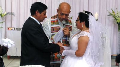 Fr. Napa celebrates a Peruvian wedding.