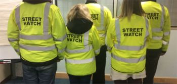 Streetwatch volunteers patrol areas in an effort to deter criminal activity.